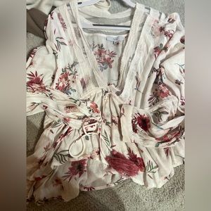 Fate Floral Blouse with tassels